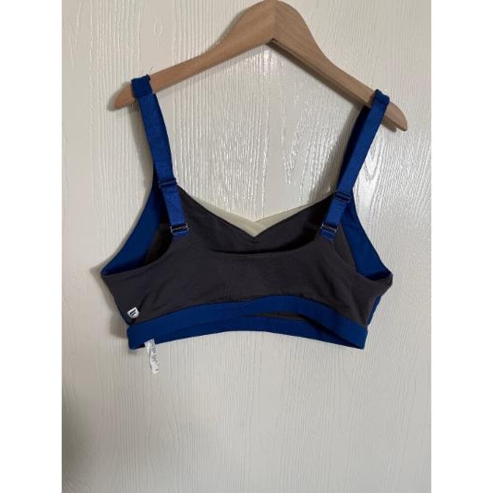 Fabletics Shira High-Impact Sports Bra - Blue & Gray - Size M - Adjustable